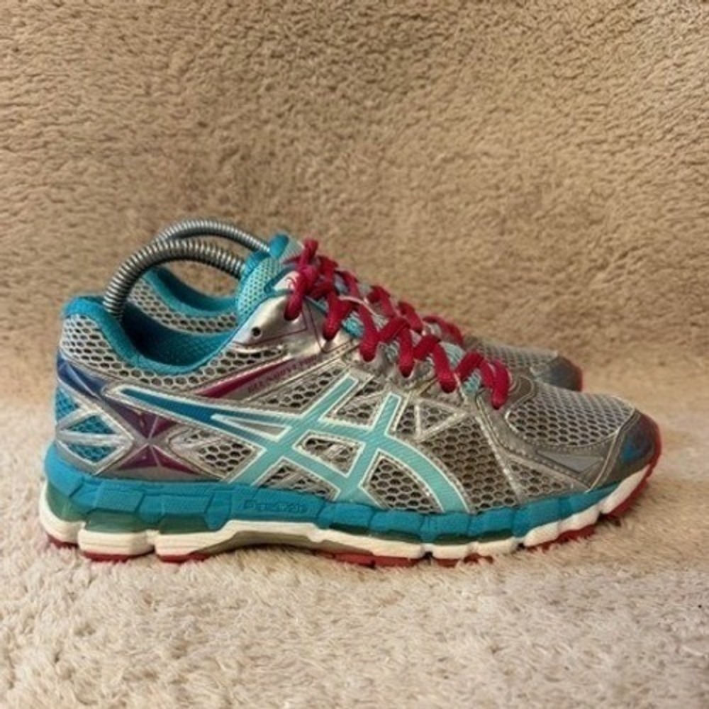 Asics GEL-Surveyor 3 Womens Running Shoes Silver Teal Magenta T564N Size 8.5 Y2K